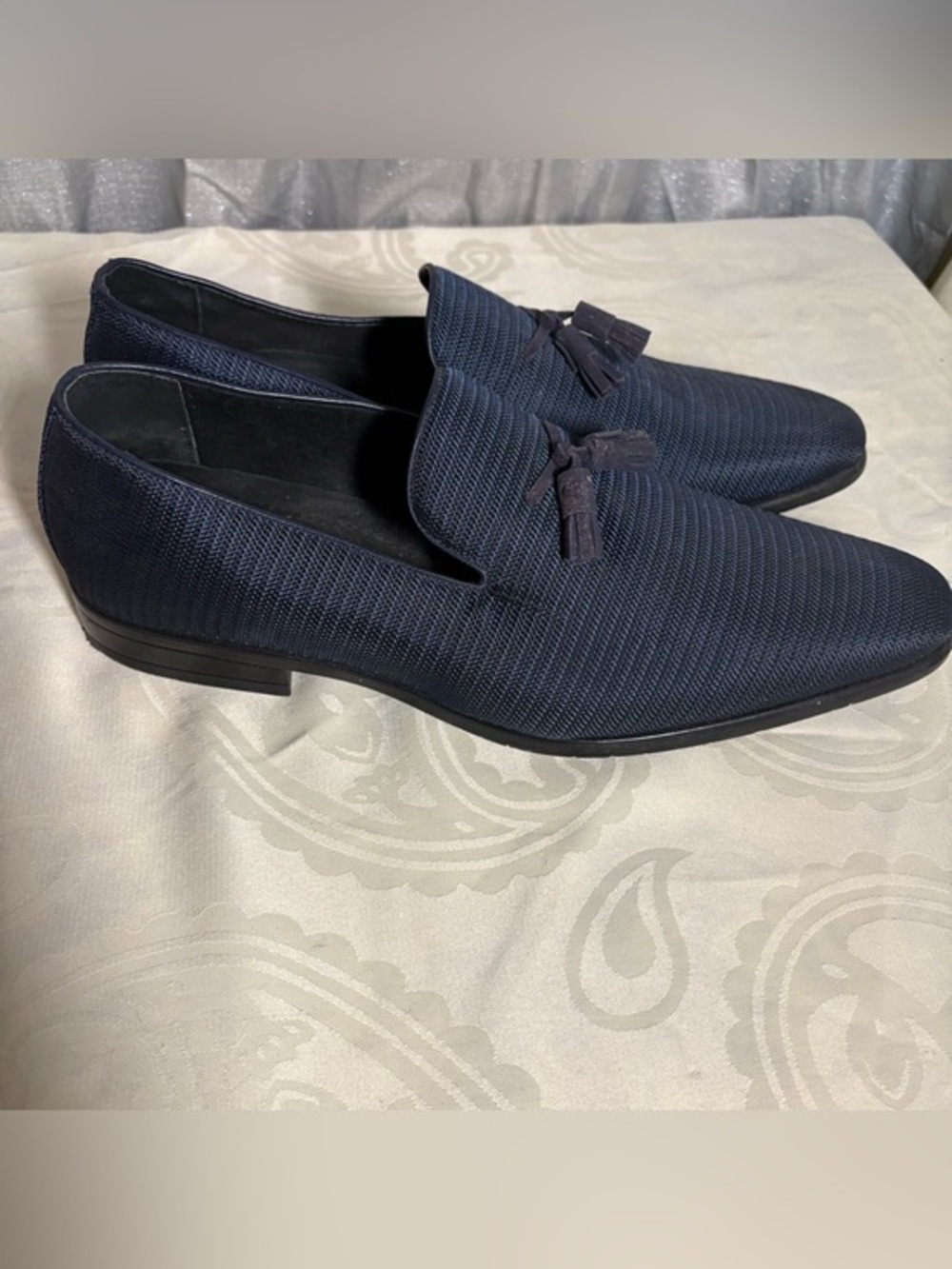 Stacy Adams Navy Tassel Loafers